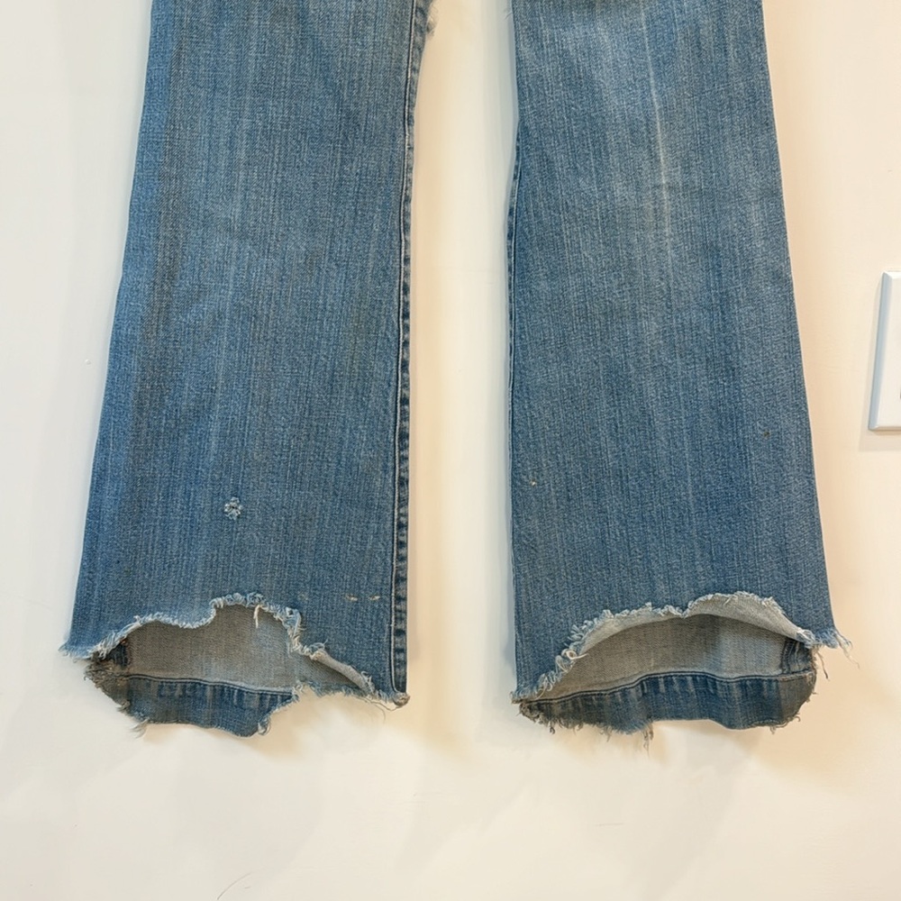 Citizens Of Humanity Light Blue Distressed Wide Leg Jeans - Picture 4 of 9